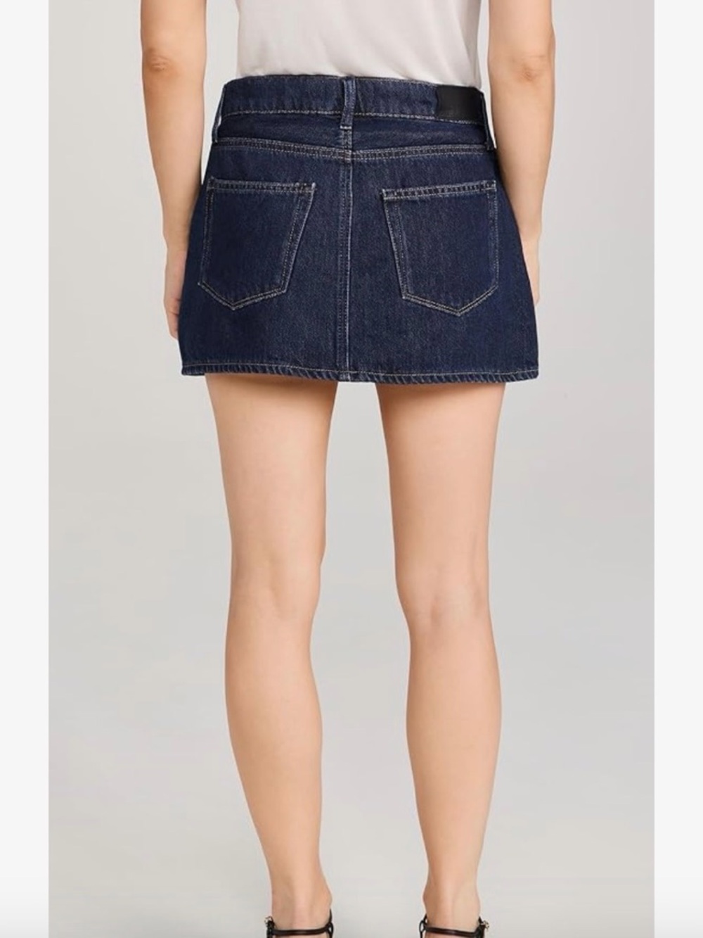 Paige Ryder Skirt Dark Wash Michiru Relaxed Fit Raw Hem Sz 32 NEW - Picture 1 of 11
